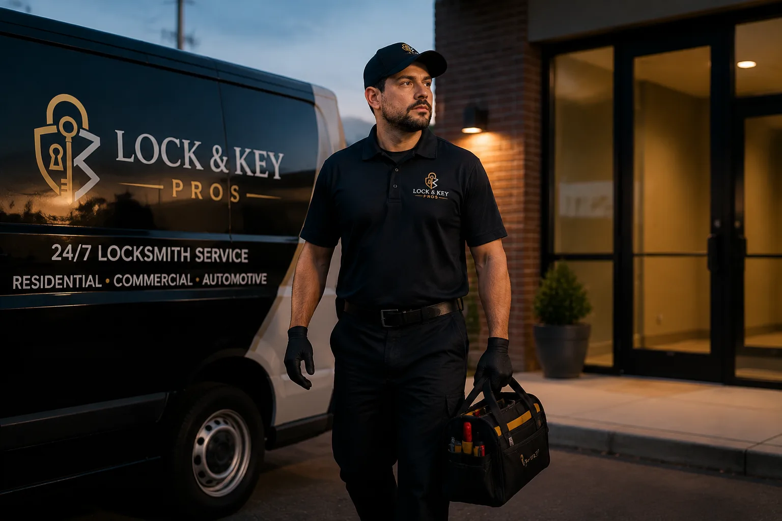 Lock & Key Pros providing 24-hour emergency locksmith service