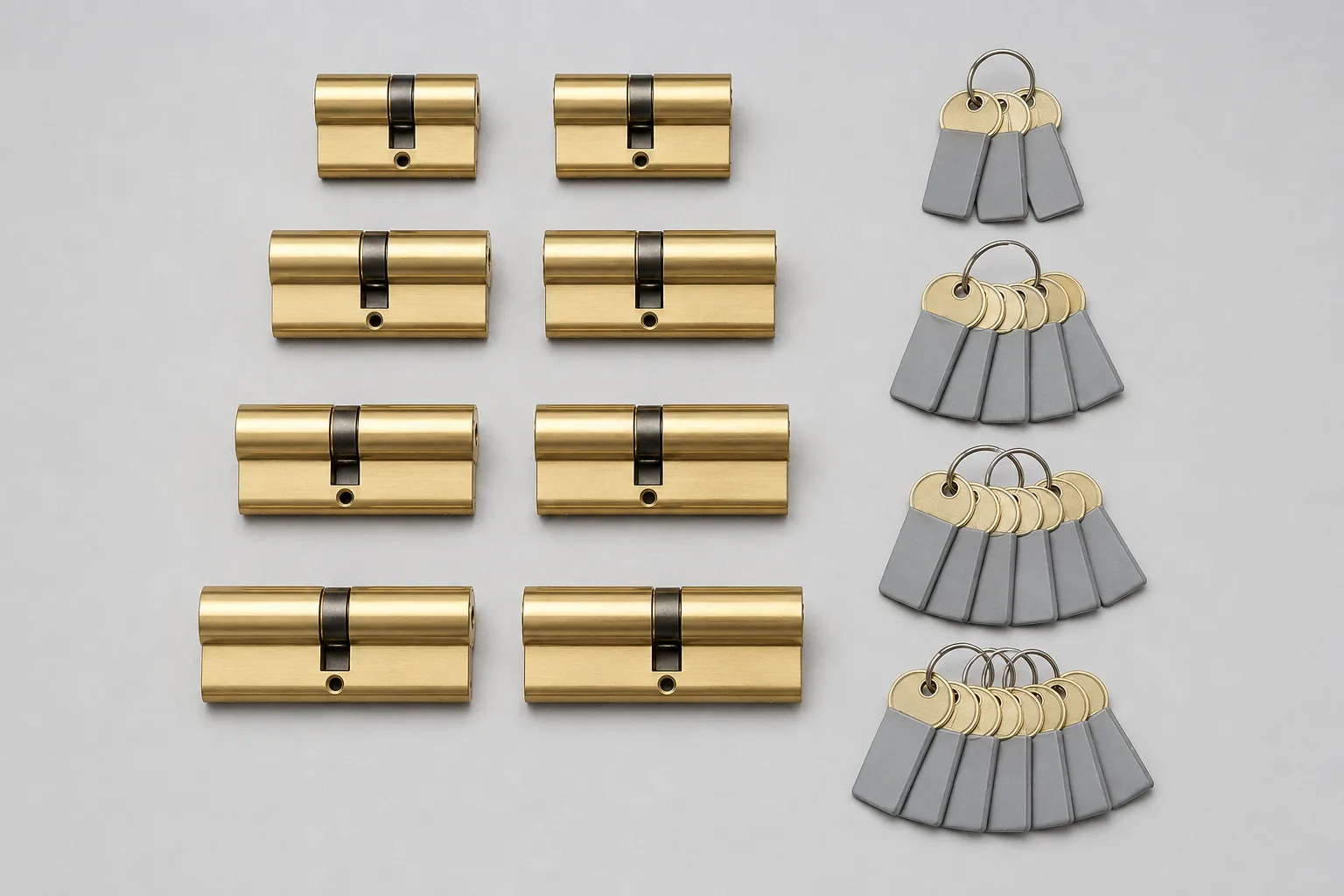Commercial master key cylinders and lock hardware
