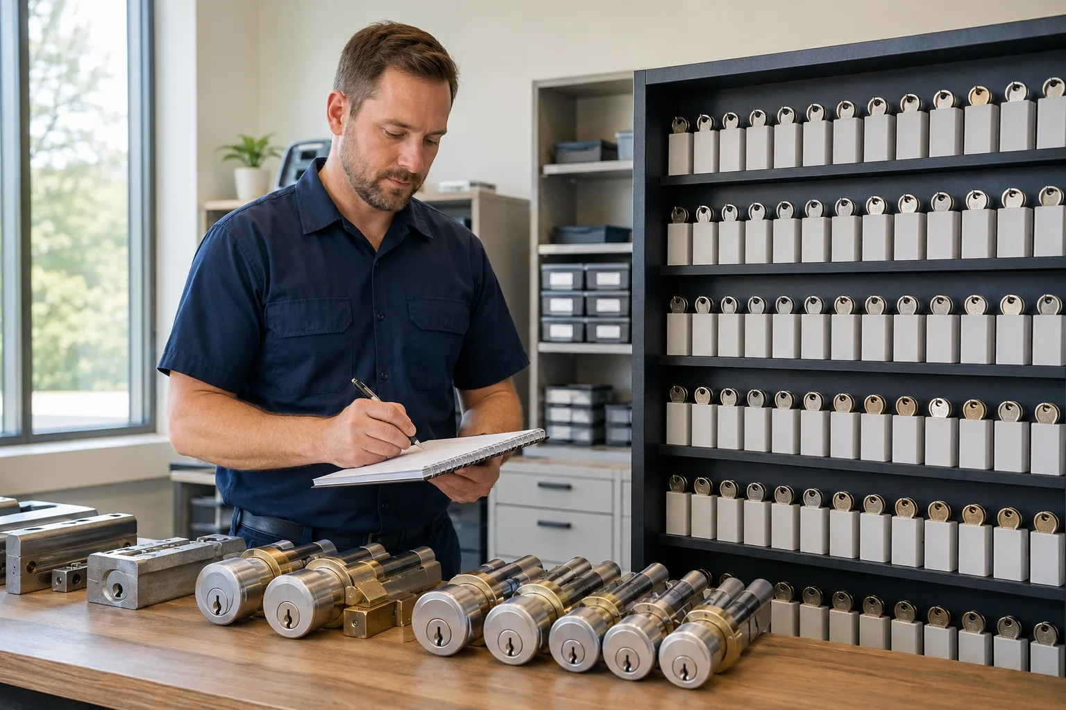 Commercial locksmith planning a master key system